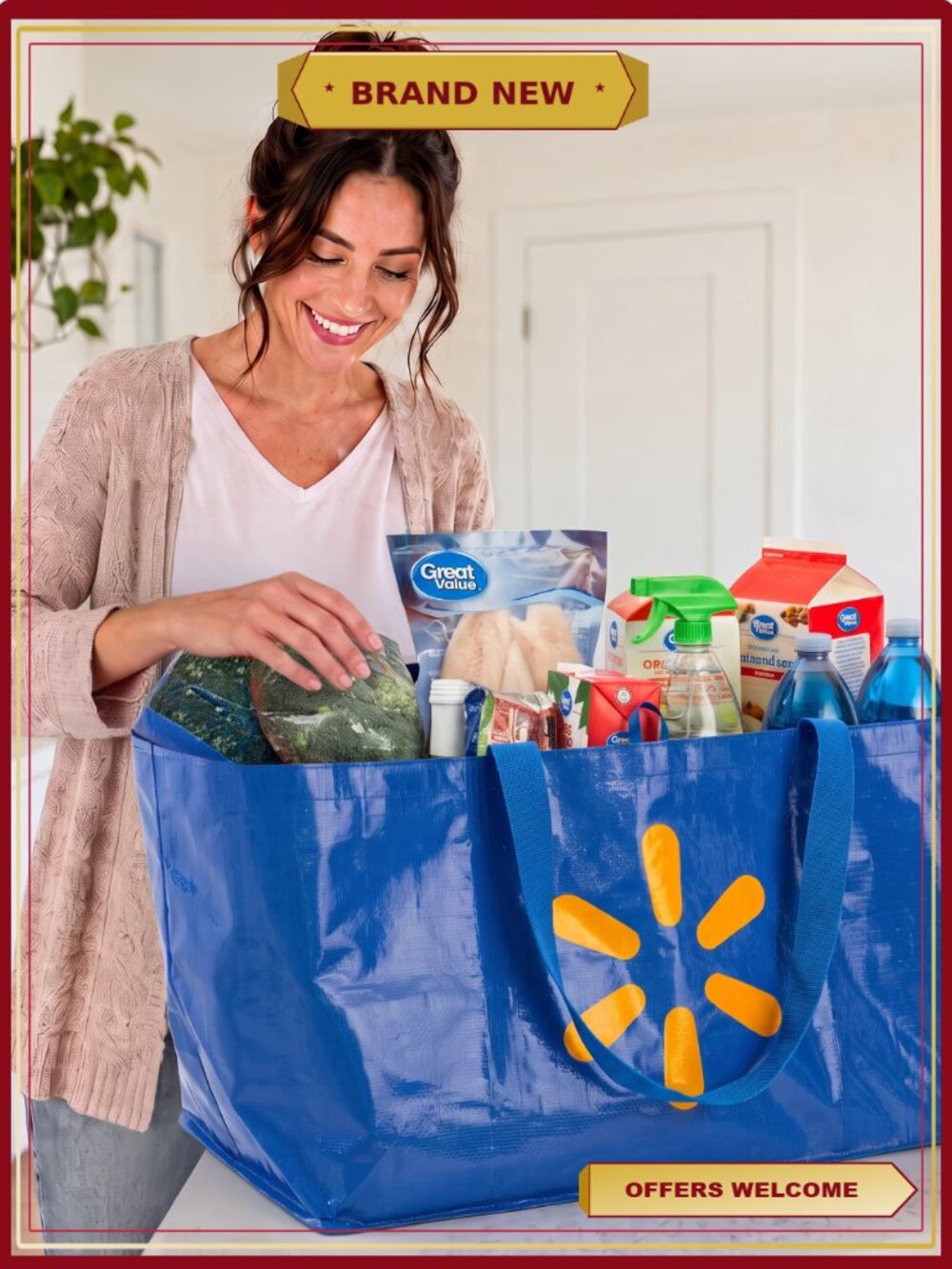 Heavy-Duty Jumbo Reusable Shopping Bag, Woven Polypropylene Grocery Tote (3 - Picture 3 of 7